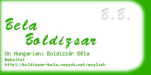 bela boldizsar business card